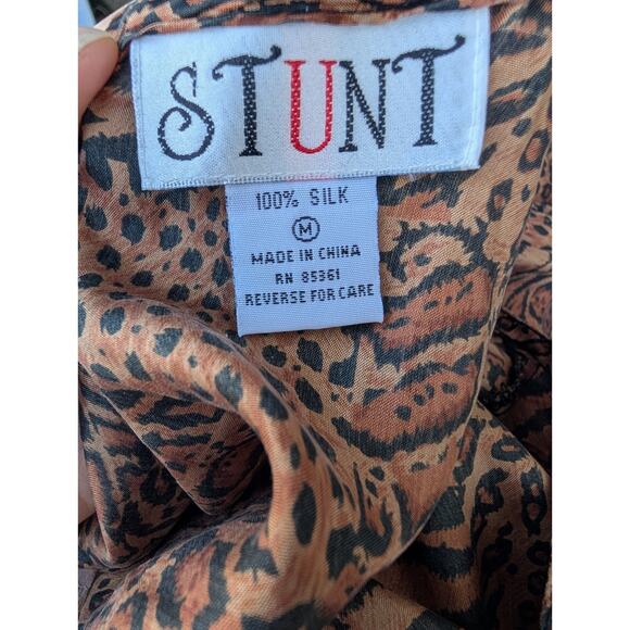 Stunt Womens Vintage Silk Animal Print Tank Top Sz M Leopard Cheetah 90s 80s - Picture 5 of 5